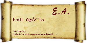 Endl Agáta névjegykártya